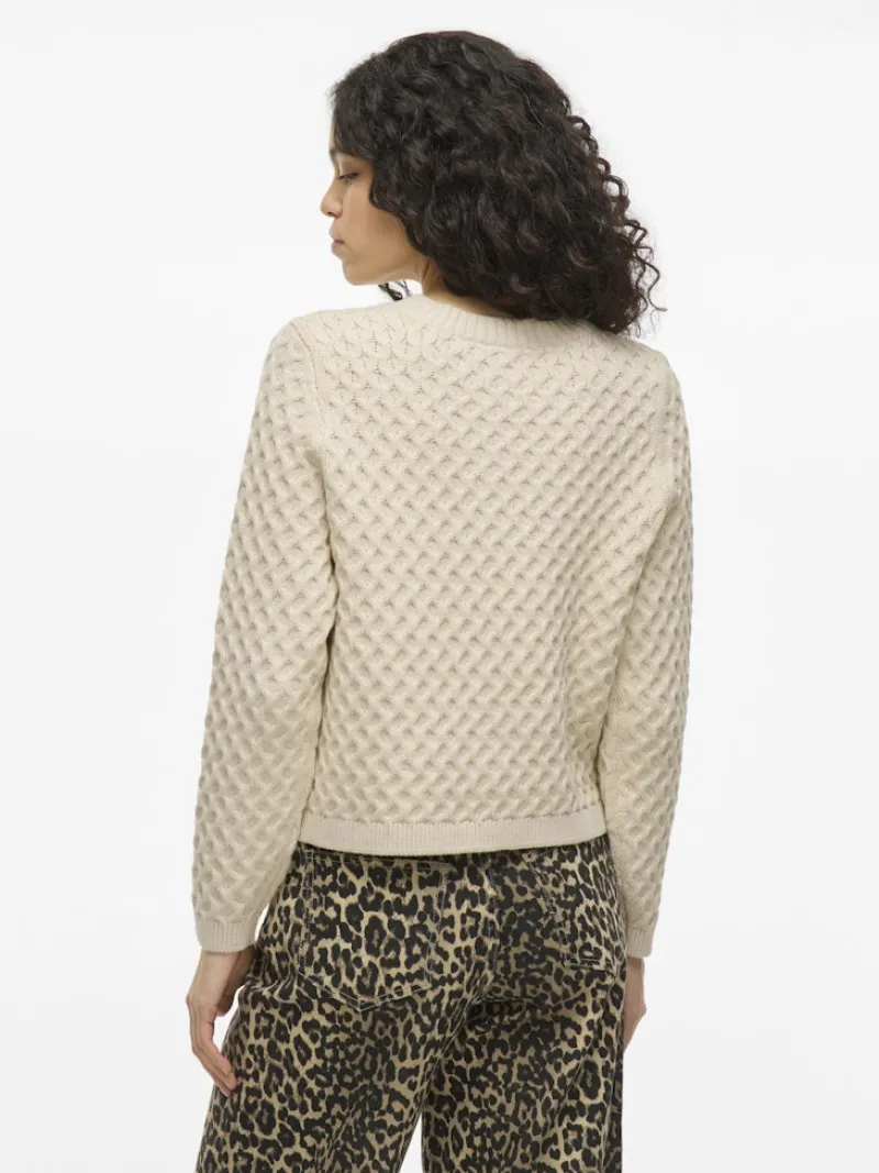 Vila Pullover & Sweatshirts*VIKALI L/S O-NECK KNIT BUTTON CARDIGAN birch