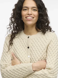 Vila Pullover & Sweatshirts*VIKALI L/S O-NECK KNIT BUTTON CARDIGAN birch