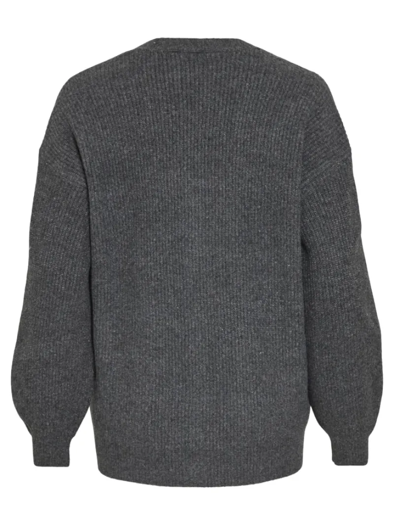 Vila Pullover & Sweatshirts*VIKIMMIS V-NECK L/S KNIT CARDIGAN/R Dark Grey Melange