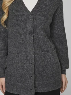 Vila Pullover & Sweatshirts*VIKIMMIS V-NECK L/S KNIT CARDIGAN/R Dark Grey Melange