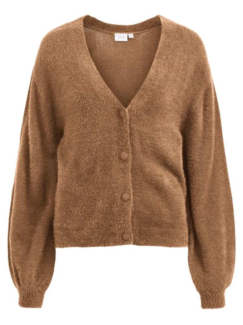 Vila Pullover & Sweatshirts*JULI LS OVERSIZE REV KNIT CARD - FAV toasted coconut