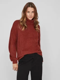 Vila Pullover & Sweatshirts*JULI ROLLNECK L/S KNIT - NOOS Fired Brick
