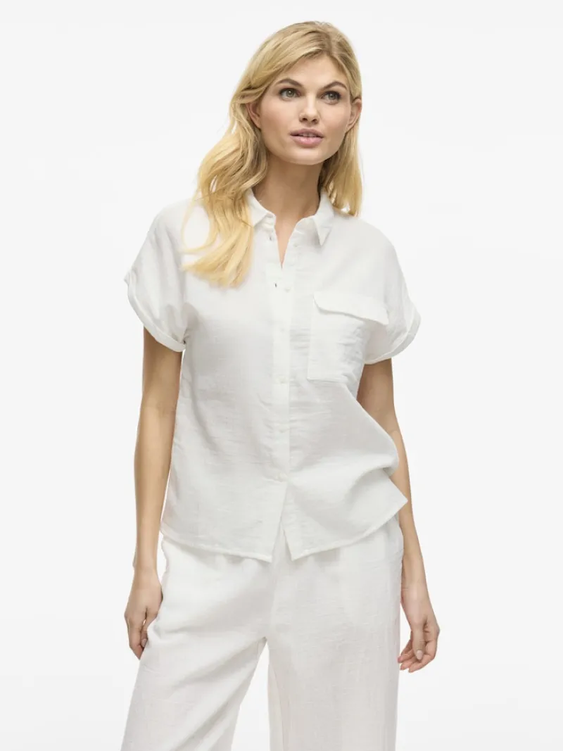 Vila Blusen*NIA S/S SHIRT Snow White