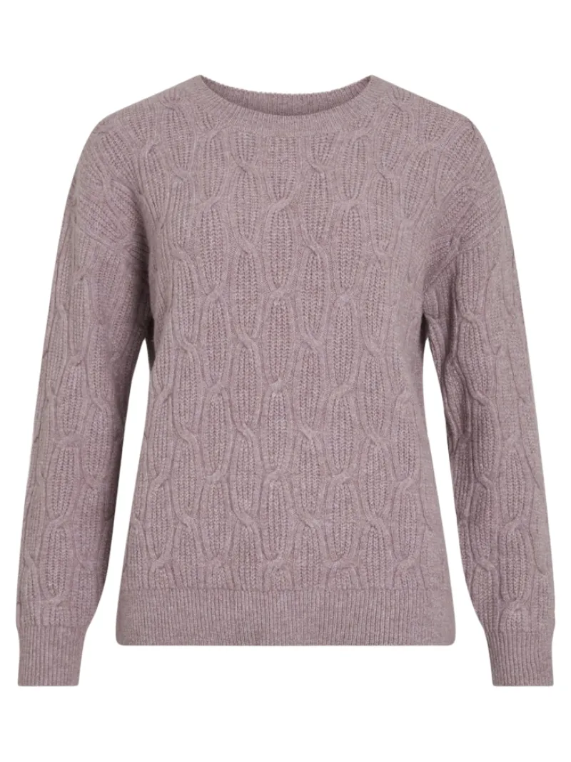 Vila Pullover & Sweatshirts*SSIA O-NECK L/S CABEL KNIT TOP -NOOS toadstool