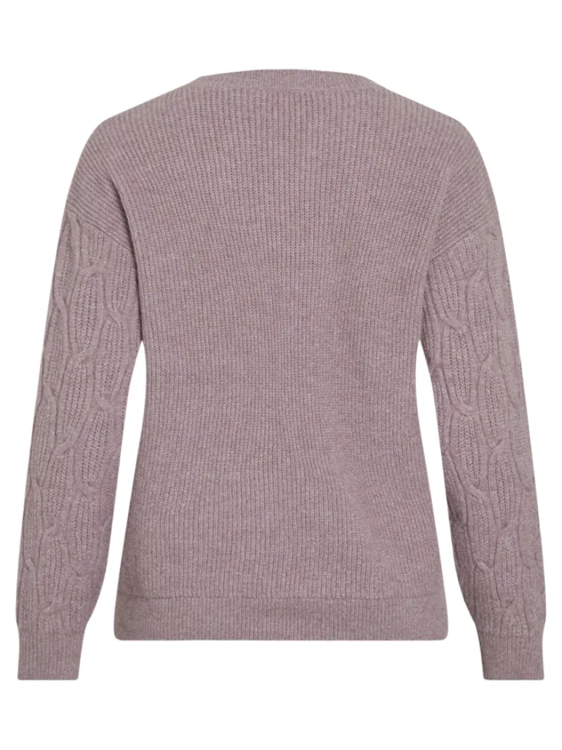 Vila Pullover & Sweatshirts*SSIA O-NECK L/S CABEL KNIT TOP -NOOS toadstool