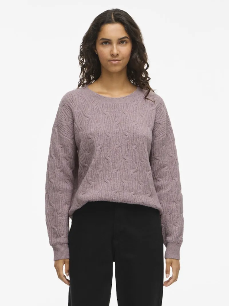 Vila Pullover & Sweatshirts*SSIA O-NECK L/S CABEL KNIT TOP -NOOS toadstool