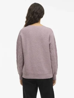 Vila Pullover & Sweatshirts*SSIA O-NECK L/S CABEL KNIT TOP -NOOS toadstool