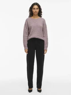 Vila Pullover & Sweatshirts*SSIA O-NECK L/S CABEL KNIT TOP -NOOS toadstool