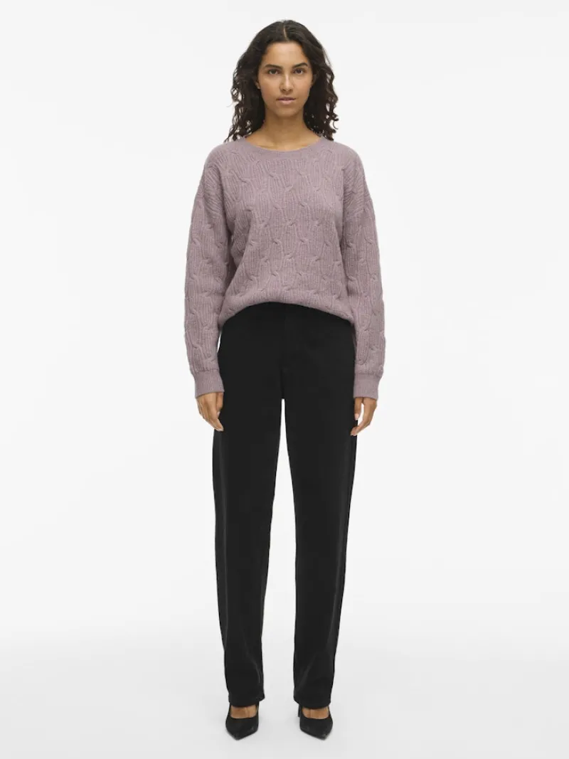 Vila Pullover & Sweatshirts*SSIA O-NECK L/S CABEL KNIT TOP -NOOS toadstool