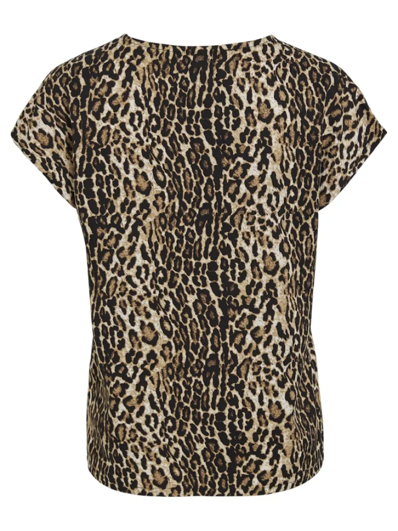 Vila Shirts*YA S/S V-NECK TOP Black