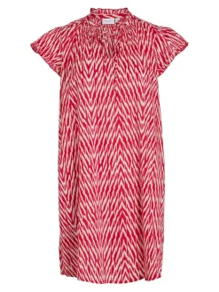 Vila Kleider*VILEDA KIRA V-NECK S/S SHORT DRESS/SU/F pink yarrow