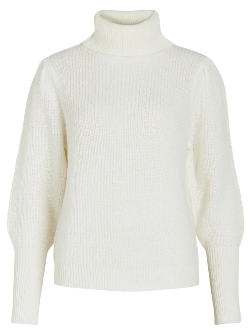 Vila Pullover & Sweatshirts*VILOU NEW ROLLNECK L/S KNIT TOP - NOOS white alyssum