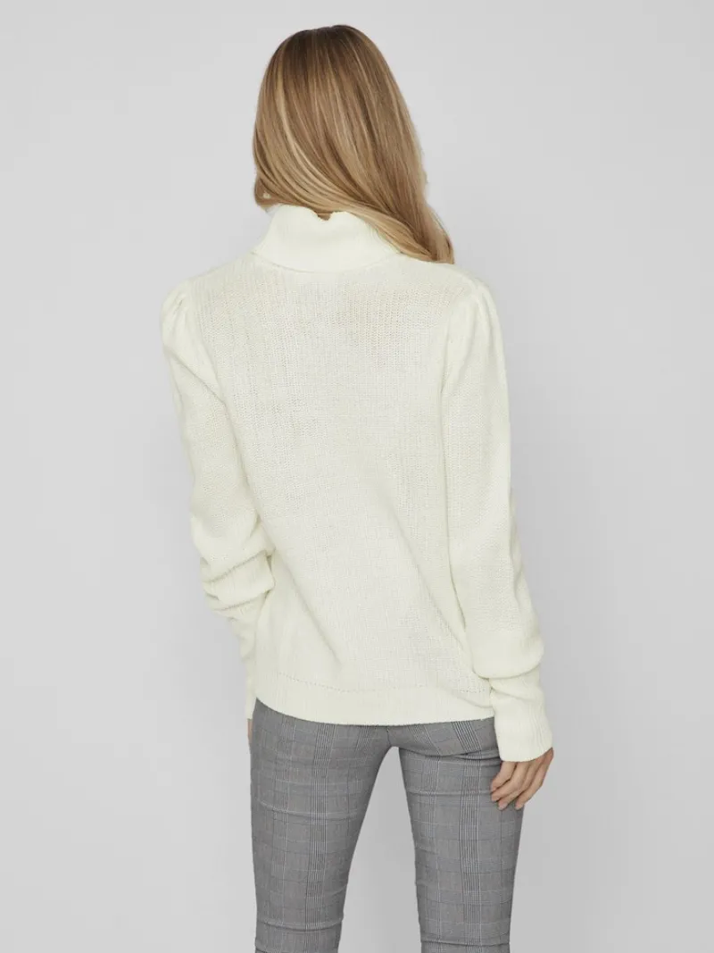 Vila Pullover & Sweatshirts*VILOU NEW ROLLNECK L/S KNIT TOP - NOOS white alyssum