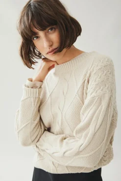 Vila Pullover & Sweatshirts*VILOU O-NECK L/S CABLE KNIT TOP - NOOS Feather Gray