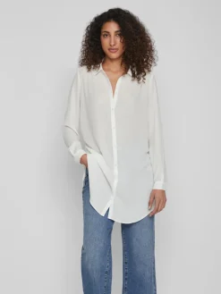 Vila Blusen*VILUCY BUTTON L/S TUNIC - NOOS Snow White