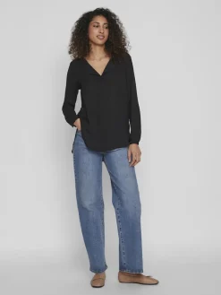 Vila Blusen*VILUCY L/S SHIRT - NOOS Black