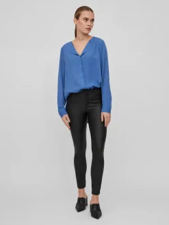 Vila Blusen*VILUCY L/S SHIRT - NOOS blau2