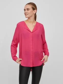 Vila Blusen*VILUCY L/S SHIRT - NOOS pink yarrow