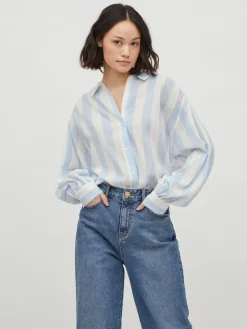 Vila Blusen*VILULLY L/S OVERSIZE SHIRT/VOL cloud dancer 4