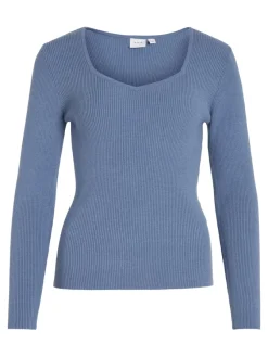 Vila Pullover & Sweatshirts*VIMAXINIA L/S SQUARE-NECK KNIT TOP coronet blue