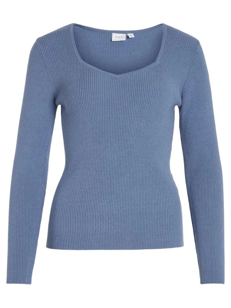Vila Pullover & Sweatshirts*VIMAXINIA L/S SQUARE-NECK KNIT TOP coronet blue