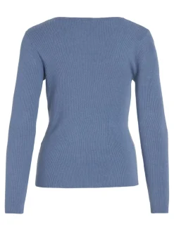 Vila Pullover & Sweatshirts*VIMAXINIA L/S SQUARE-NECK KNIT TOP coronet blue