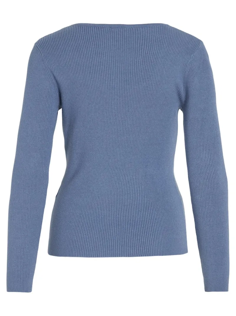 Vila Pullover & Sweatshirts*VIMAXINIA L/S SQUARE-NECK KNIT TOP coronet blue