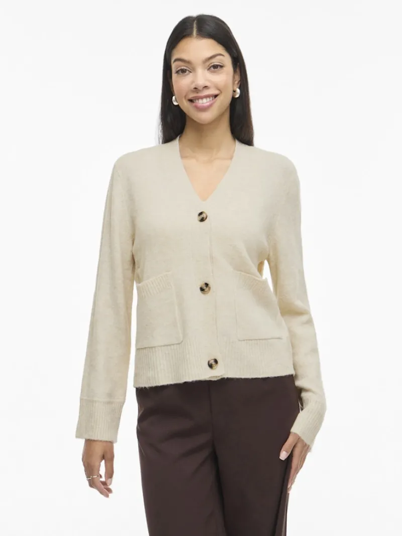 Vila Pullover & Sweatshirts*VIMIRAZ V-NECK L/S KNIT CARDIGAN/PB birch