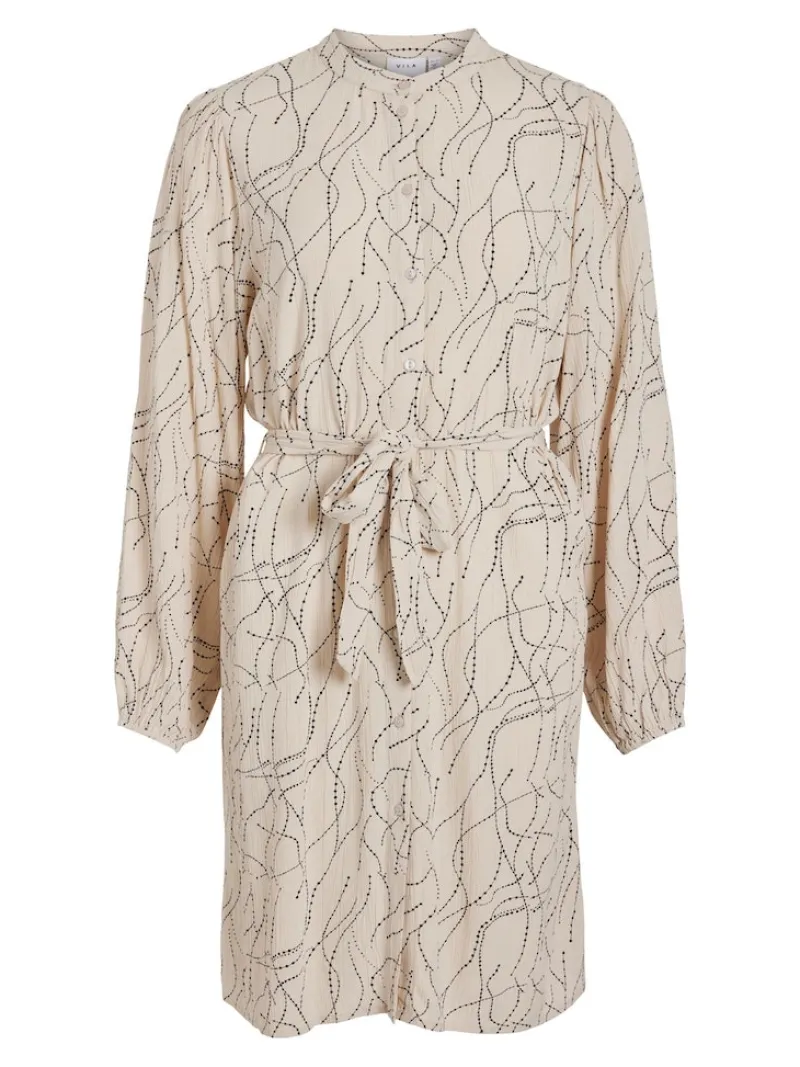 Vila Kleider*VIMIST L/S SHIRT DRESS /E Feather Gray