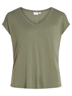 Vila Shirts*VIMODALA V-NECK S/S TOP/SU - NOOS Four Leaf Clover