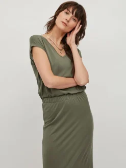 Vila Shirts*VIMODALA V-NECK S/S TOP/SU - NOOS Four Leaf Clover