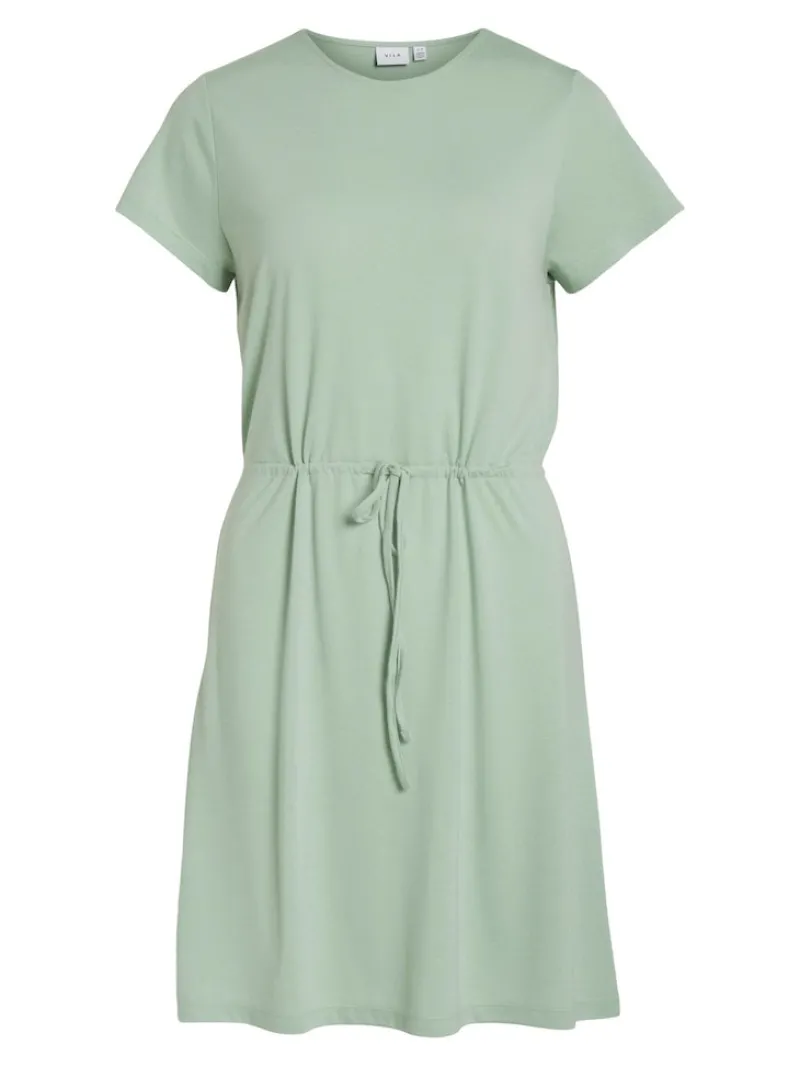 Vila Kleider*VIMOONEY S/S STRING DRESS /1/KA Cameo Green