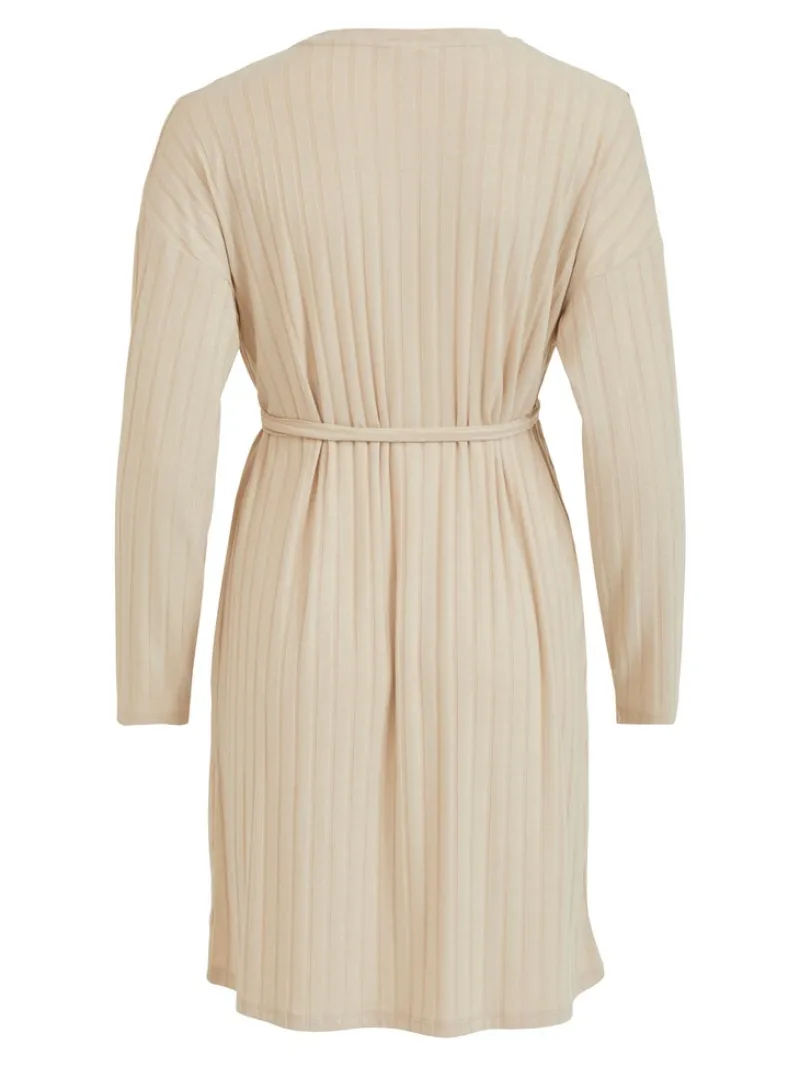 Vila Kleider*VINATHA L/S O-NECK DRESS/SU Cement