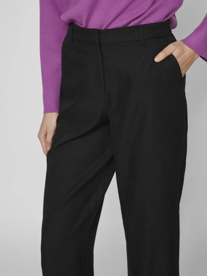 Vila Hosen*VINELLIE HW PANTS black beauty