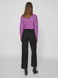 Vila Hosen*VINELLIE HW PANTS black beauty