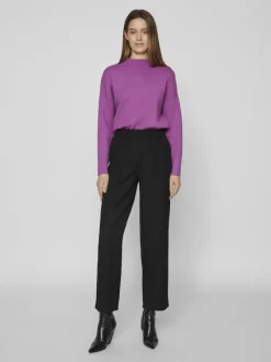 Vila Hosen*VINELLIE HW PANTS black beauty