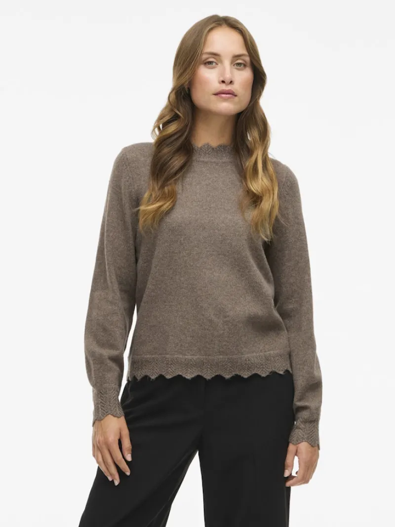 Vila Pullover & Sweatshirts*VINIKOLINA O-NECK L/S KNIT TOP - NOOS Falcon