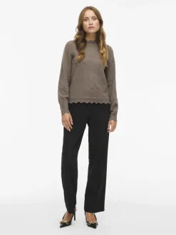 Vila Pullover & Sweatshirts*VINIKOLINA O-NECK L/S KNIT TOP - NOOS Falcon