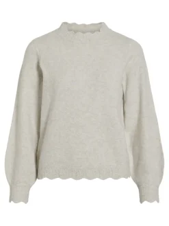 Vila Pullover & Sweatshirts*VINIKOLINA O-NECK L/S KNIT TOP - NOOS Super Light Natural Melan