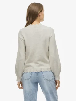 Vila Pullover & Sweatshirts*VINIKOLINA O-NECK L/S KNIT TOP - NOOS Super Light Natural Melan