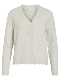 Vila Pullover & Sweatshirts*VINIKOLINA V-NECK L/S KNIT CARDIGAN Super Light Natural Melan
