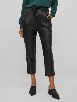 Vila Hosen*VINILLE RW COATED 7/8 PANTS - NOOS Black