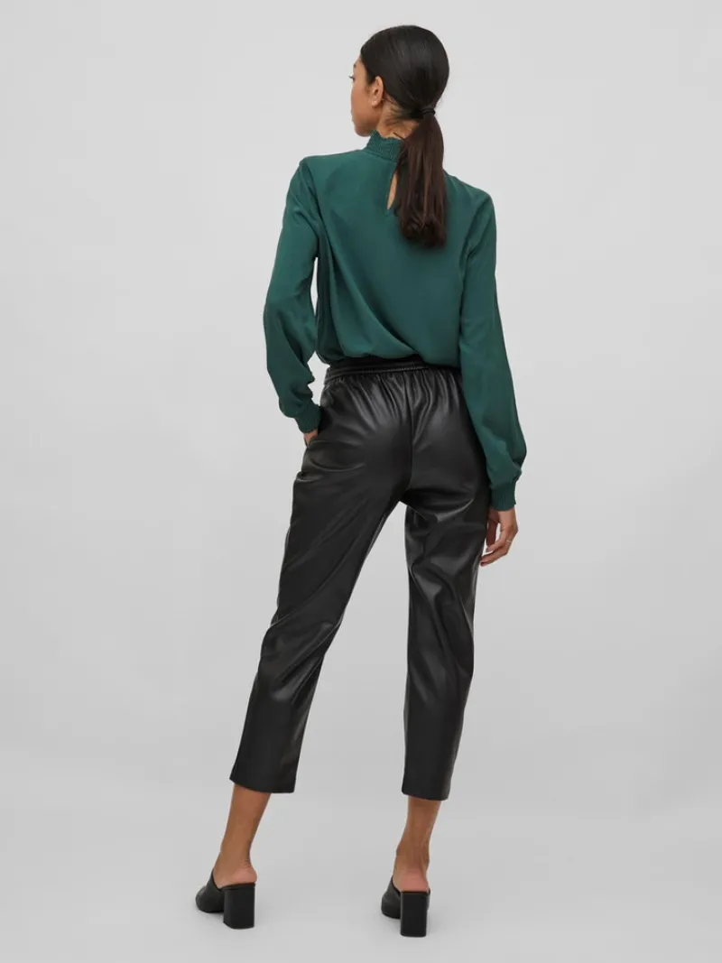 Vila Hosen*VINILLE RW COATED 7/8 PANTS - NOOS Black