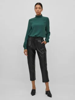 Vila Hosen*VINILLE RW COATED 7/8 PANTS - NOOS Black