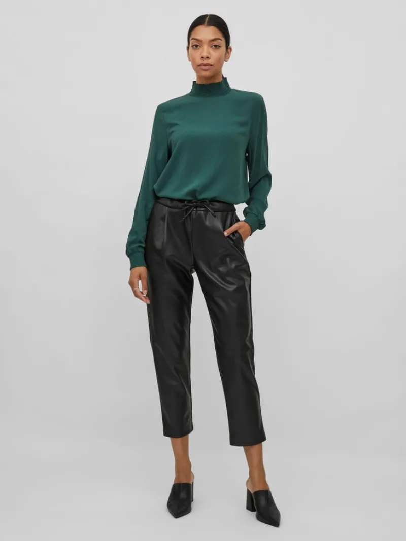 Vila Hosen*VINILLE RW COATED 7/8 PANTS - NOOS Black