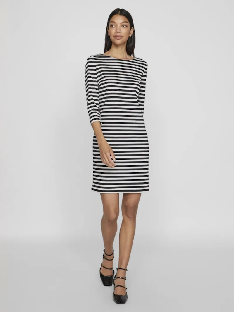 Vila Kleider*VININNY 3/4 O-NECK DRESS - NOOS black beauty