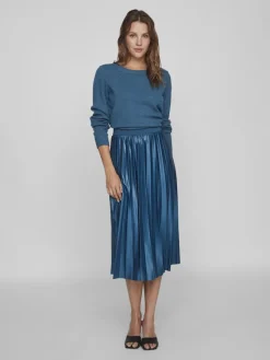 Vila Röcke*VINITBAN MIDI SKIRT - NOOS moroccan blue