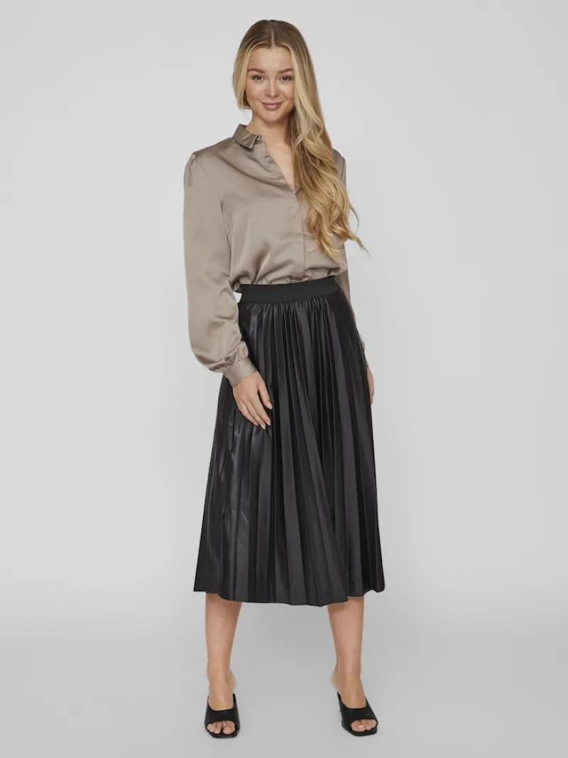 Vila Röcke*VINITBAN MIDI SKIRT - NOOS Black