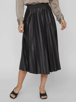 Vila Röcke*VINITBAN MIDI SKIRT - NOOS Black