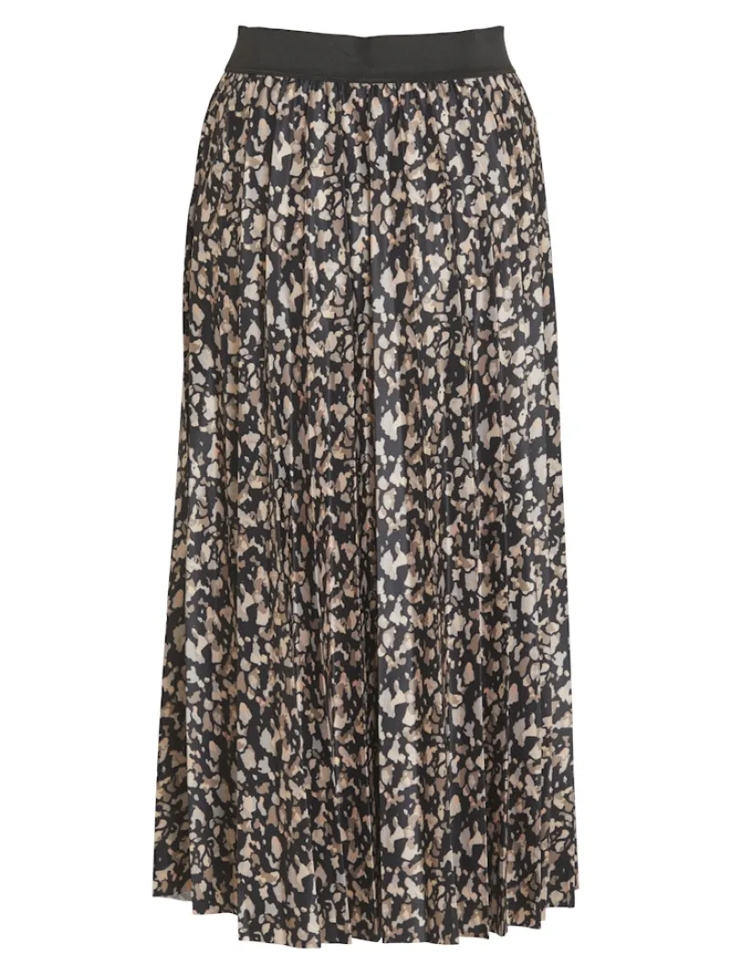 Vila Röcke*VINITBAN PRINT MIDI SKIRT - NOOS black1